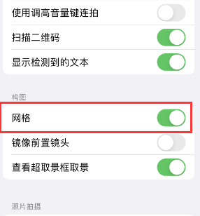 宝塔苹果手机维修网点分享iPhone如何开启九宫格构图功能 